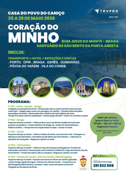 Viagem de grupo da Casa do Povo do Cani&ccedil;o 2026