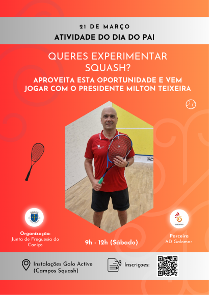 Dia do Pai - Atividade de Squash com o Presidente da JFC