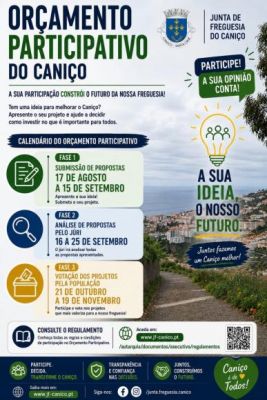 OR&Ccedil;AMENTO PARTICIPATIVO 2026 - Junta de Freguesia do Cani&ccedil;o