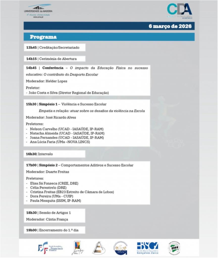 Programa - Dia 6 de mar&ccedil;o de 2026