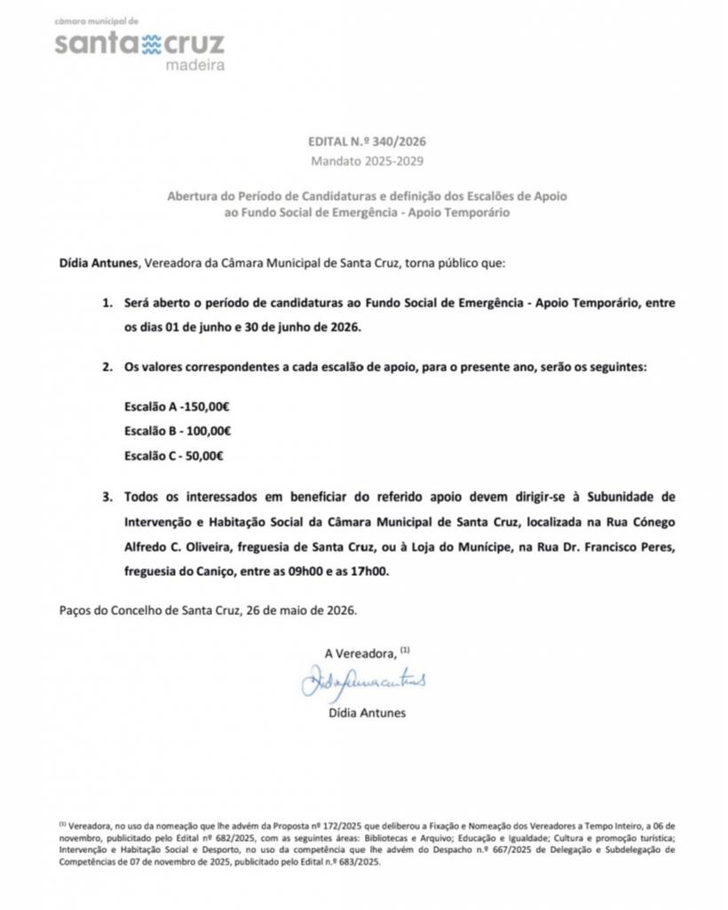 Edital - Abertura das Candidaturas/Condi&ccedil;&otilde;es